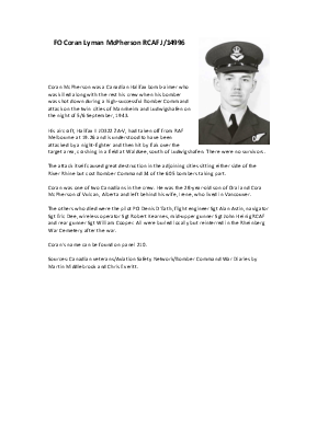 A preview of a PDF biography for McPherson, Coran Lyman